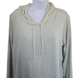 Sage Green Hoodie Comfy Knit Kangaroo Pocket & Gingham peasant boho cottagecore